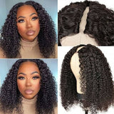 Klaiyi Short Bob V Part Wig Jerry Curly Glueless Wigs Meets Real Scalp No Leave Out Beginner Friendly