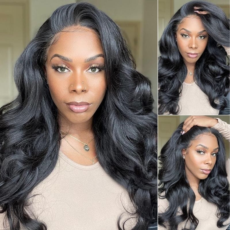 Klaiyi Body Wave Human Hair Wigs 13x4 Transparent Lace Front Wigs Pre everything Wig