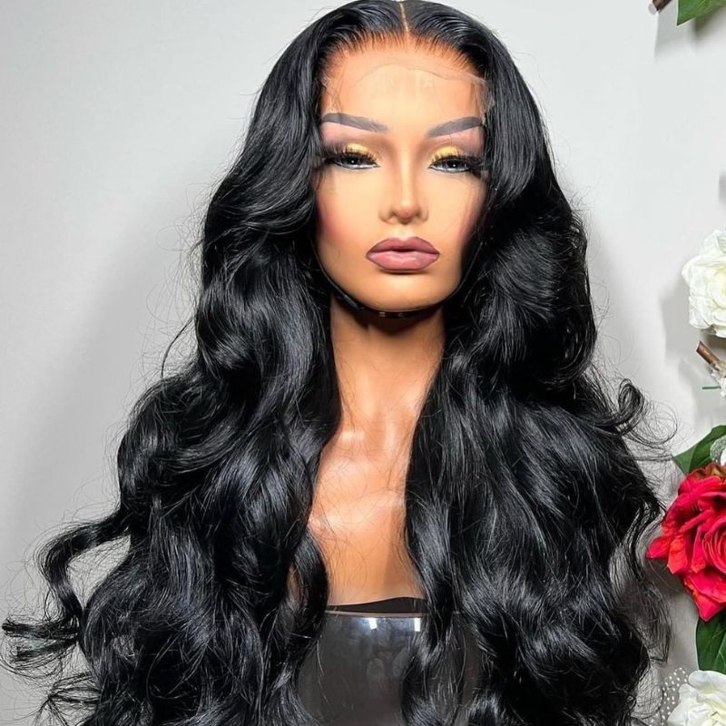 Klaiyi 5x5 HD Invisible Lace Closure Wigs Body Wave Glueless Wigs Melted All Skin 13x4 Transparent Lace Wig Human Hair