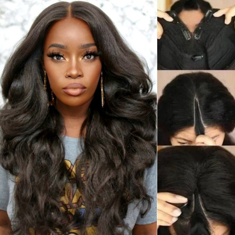 Free Fast Shipping | Body Wave V Part Wigs No Leave Out Natural Scalp Protective Wigs Beginner Friendly