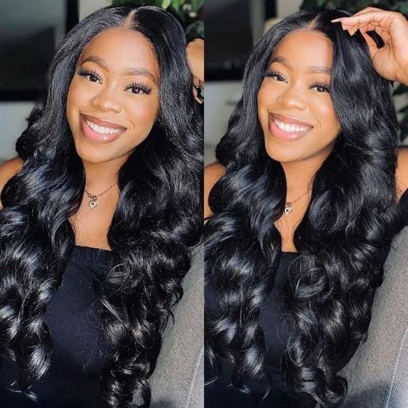 Klaiyi Air Wig Body Wave Vpart Wigs No Leave Out Natural Scalp Adjustable And Breathable Protective Wigs Beginner Friendly