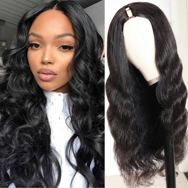 Klaiyi Body Wave Glueless U Part Wig Human Hair Natural Density V Part Wigs Meets Real Scalp Beginner Friendly