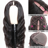 Klaiyi U Part Super Easy Affordable Glueless Body Wave Wigs 100% Human Hair Wigs