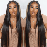 Klaiyi 13x4 HD Lace Front Glueless Wigs Tangle-Freely Best Straight Human Hair Wigs 150% Density