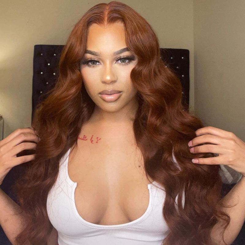 $50 Off Full $51- Reddish Brown Color Body Wave Lace Front Wig
