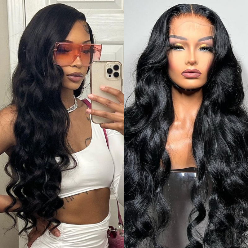 Klaiyi 5x5 HD Invisible Lace Closure Wigs Glueless Wigs Melted All Skin 13x4 Transparent Lace Wig Human Hair