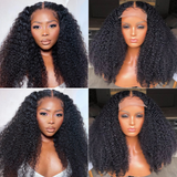 Klaiyi 5x5 HD Lace Closure Wig Afro Kinky Curly Glueless Clear Lace Wigs 180% Density