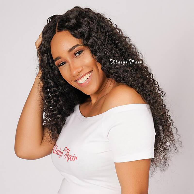 4 Bundles Peruvian Virgin Curly  Hair Weave Human Hair Bundle Deals-Klaiyi hair