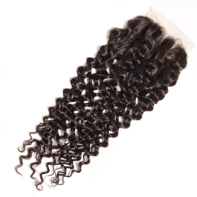 Klaiyi Brazilian Virgin Hair Curly Hair 4x4 Lace Closure