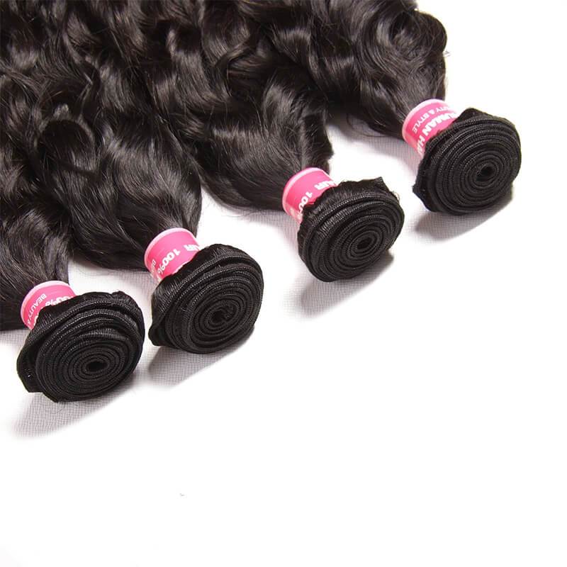 Klaiyi Peruvian Virgin Hair Natural Wave 4 Bundles Human Hair Weaves