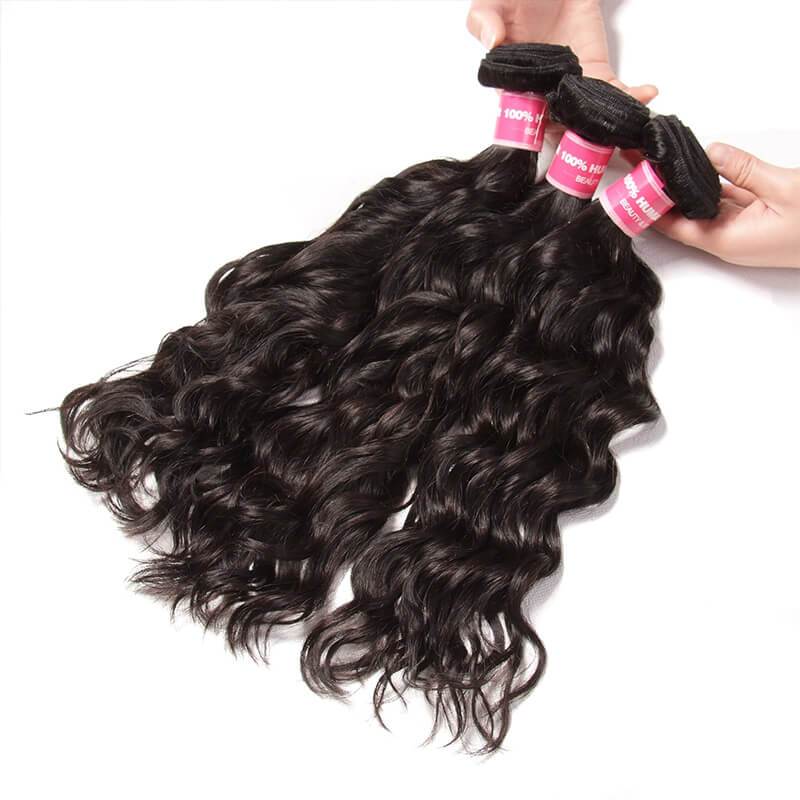 Klaiyi Peruvian Virgin Hair Natural Wave 4 Bundles Human Hair Weaves