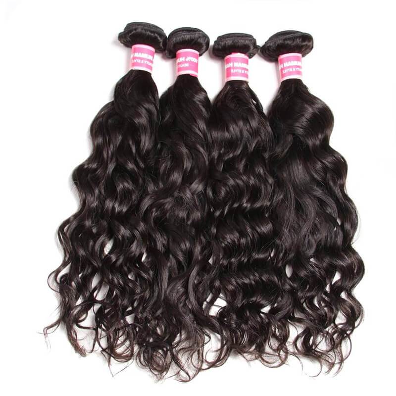 Klaiyi Peruvian Virgin Hair Natural Wave 4 Bundles Human Hair Weaves