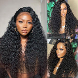 Klaiyi Water Wave Lace Front Wig Human Hair Wet and Wavy Natural Density 13x4 Lace Wigs