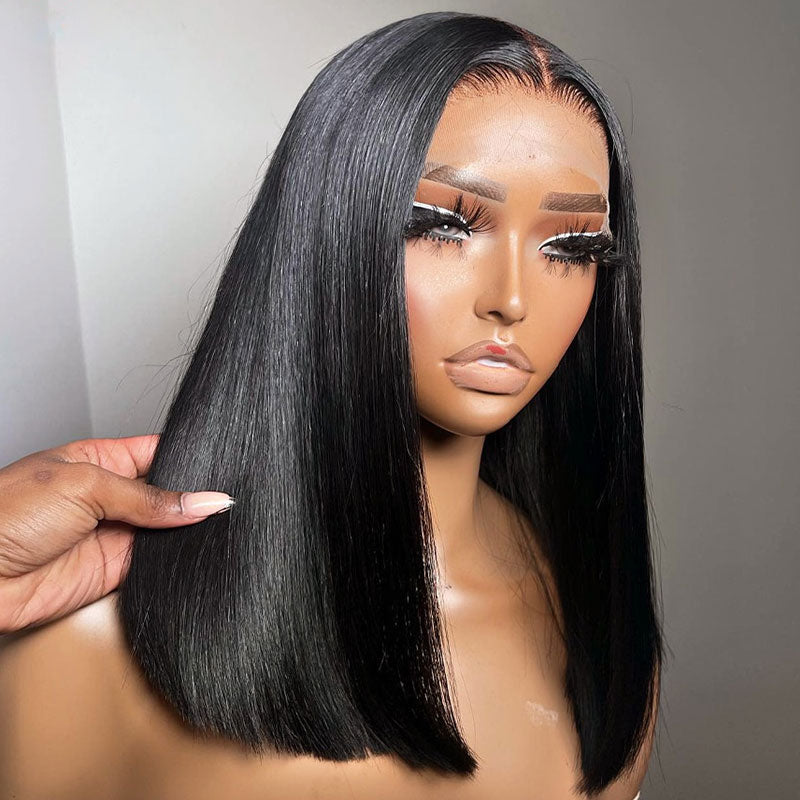 Klaiyi 13x4 Lace Front Bob Wigs Short Human Hair Wigs For Women Summer Style