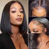 Klaiyi 13x4 Lace Front Bob Wigs Short Human Hair Wigs For Women Summer Style