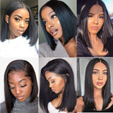 Klaiyi 13x4 Lace Front Bob Wigs Short Human Hair Wigs For Women Summer Style