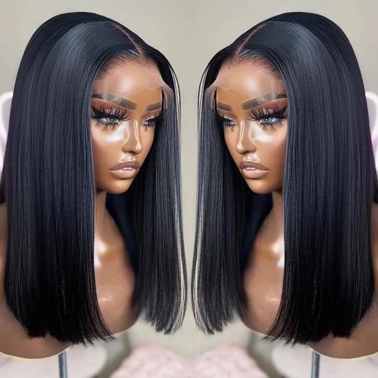 Klaiyi 13x4 Lace Front Bob Wigs Short Human Hair Wigs For Women Summer Style