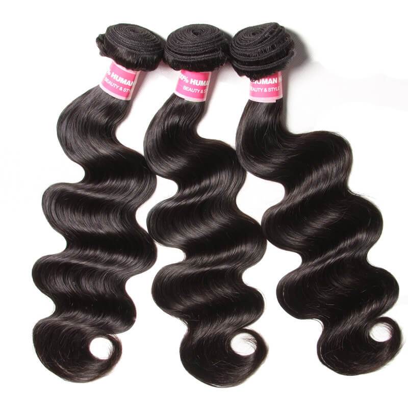 Klaiyi Malaysian Body Wave Free Part 4x4 Closure With 3 bundles Unprocessed Human Virgin Hair