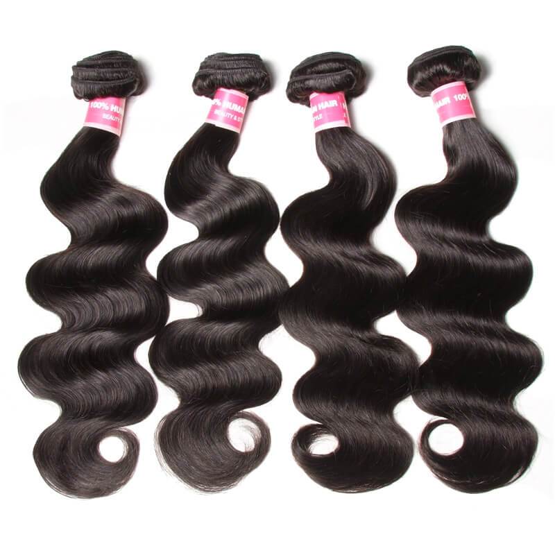 8a Virgin Malaysian Body Wave 4 Bundles with 4*4 Lace Closure, No Shedding and Tangle Free-Klaiyi Hair