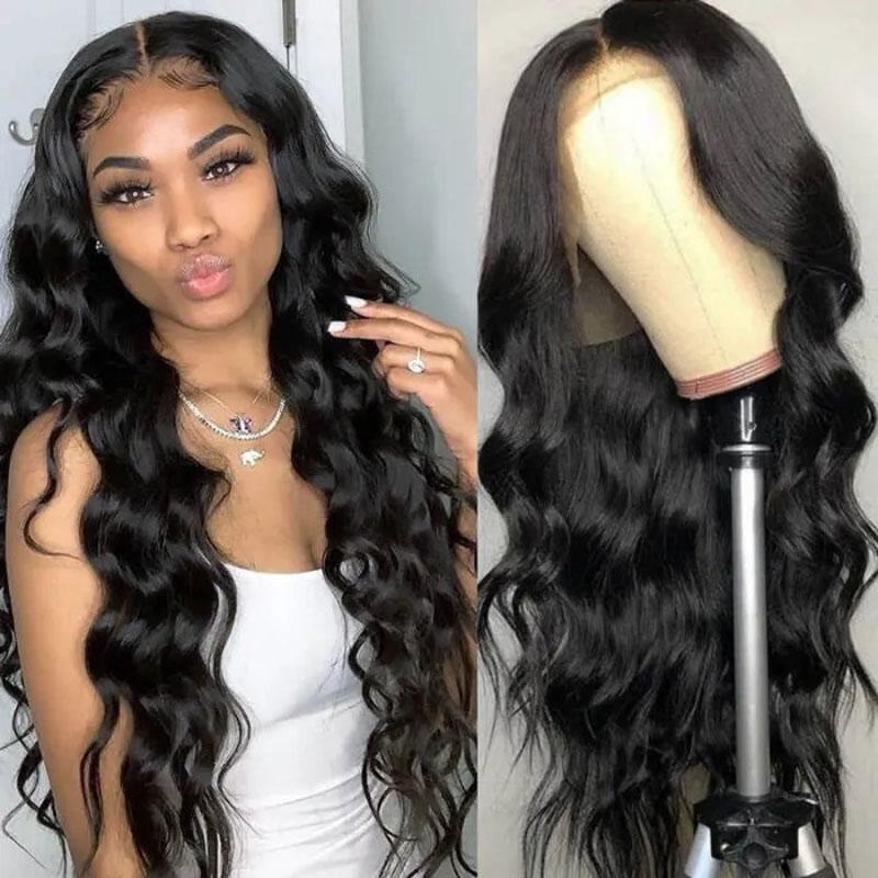 Klaiyi Hair Body Wave Lace Wigs Pre-plucked Natural Hairline Hand Tied Lace Part Wig With Baby Hair