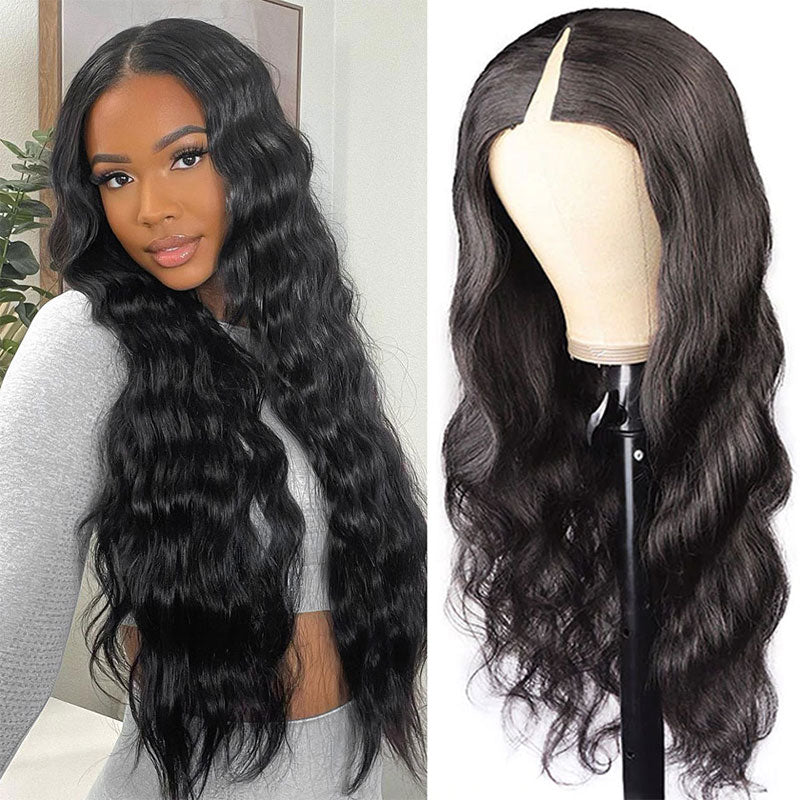 Body Wave Glueless U/V Part Wigs Natural Density 60% Off Clearance