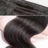 Klaiyi Hair Virgin Hair Body Wave 3 Bundles With Transparent Lace Frontal Closure