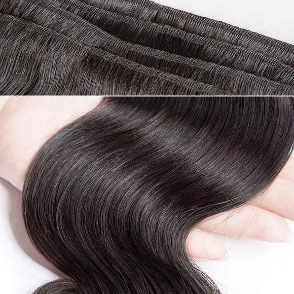 Klaiyi Hair, cheveux vierges ondulés, 3 paquets avec lace frontale 13x4 d'oreille à oreille 