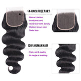 Klaiyi Remy Hair Brazilian Body Wave 4 Bundles with 4*4 Lace Closure Youth Series