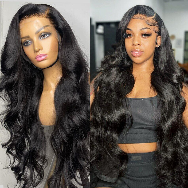 Klaiyi Body Wave Human Hair 13x4 Lace Front Wigs 200% Thick Density Human Hair Lace Wig