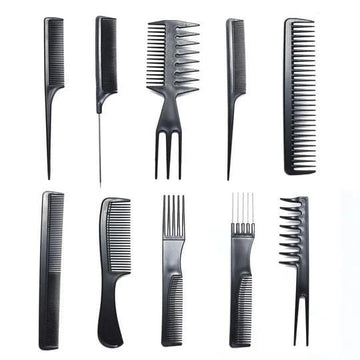 Klaiyi New Customer Exclusive Hair Care Comb Anti Static Coarse Fine Toothed Tail Pick Combs Black Set For Wet Dry Curly And Straight Hair Flash Sale