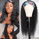 Klaiyi Flash Deal Headband Wig Curly Human Hair Wigs With Free Scarf Natural Color Wig For Black Women