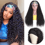 Klaiyi Flash Deal Headband Wig Curly Human Hair Wigs With Free Scarf Natural Color Wig For Black Women