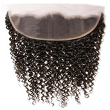 Klaiyi Hair Curly Hair 13x4 Transparent Lace Frontal Virgin Human Hair Ear to Ear Lace Frontal