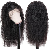 Klaiyi Hair Brazilian Curly Hair Invisible Lace Frontal Wigs 13x4 Human Hair Wigs with Baby Hair