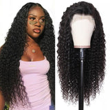 Klaiyi Deep Wave 13x4 Lace Front Human Hair Wigs With Baby Hair 150% Density