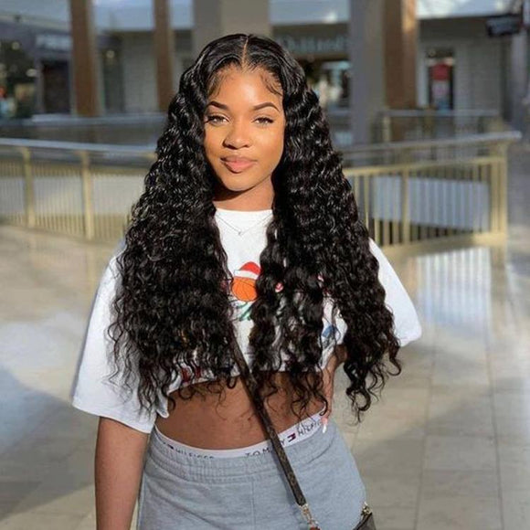 Klaiyi Remy Hair Tissage brésilien 4 paquets Deep Wave 10-26 pouces Série Jeunesse 