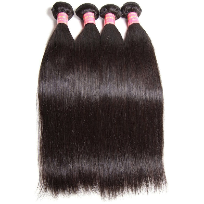 Klaiyi 4pcs/pack Virgin Indian Straight Weave Pure Indian Human Hair Natural Color