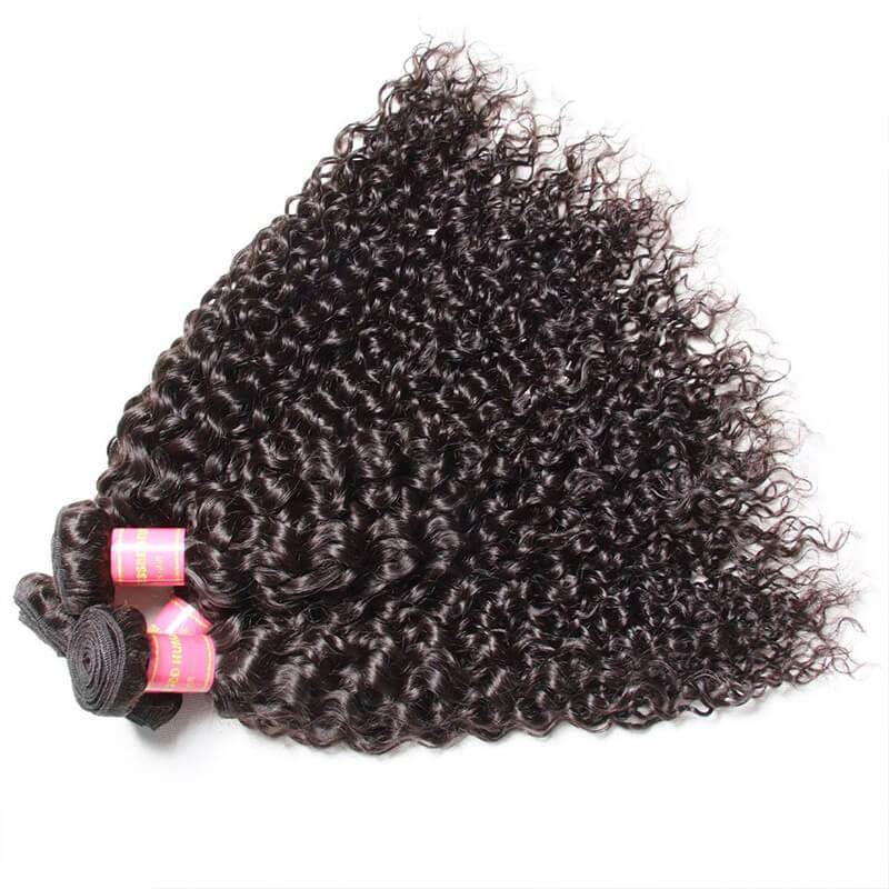 Klaiyi Hair 3pcs/lot Indian Jerry Curly Hair Human Hair Weft Deals