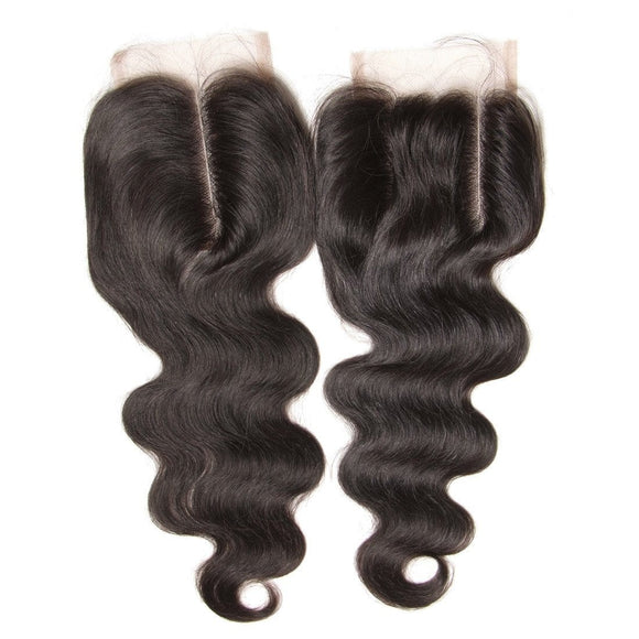 Klaiyi Indian Body Wave Human Virgin Hair Lace Closure Natural Color