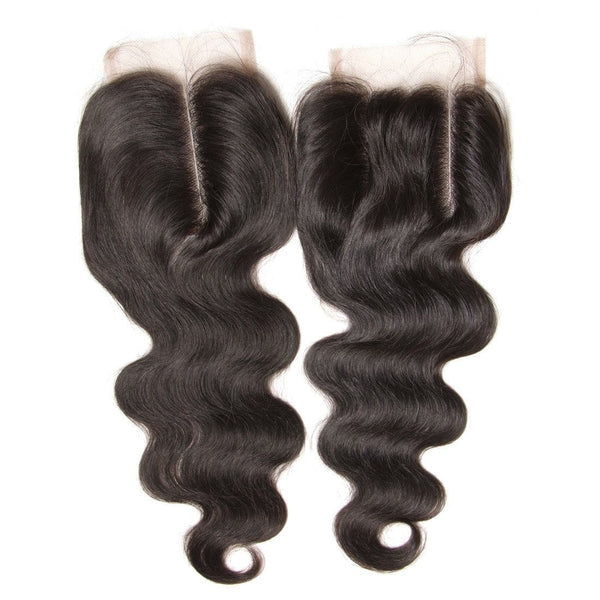 Klaiyi Indian Body Wave Human Virgin Hair Lace Closure Natural Color
