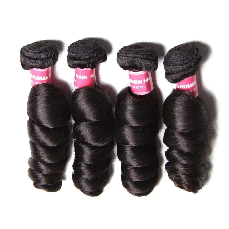 Klaiyi 4 Bundles Malaysian Loose Wave Virgin Hair Weaves