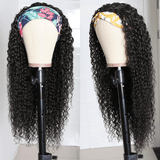 Klaiyi Flash Deal Headband Wig Curly Human Hair Wigs With Free Scarf Natural Color Wig For Black Women