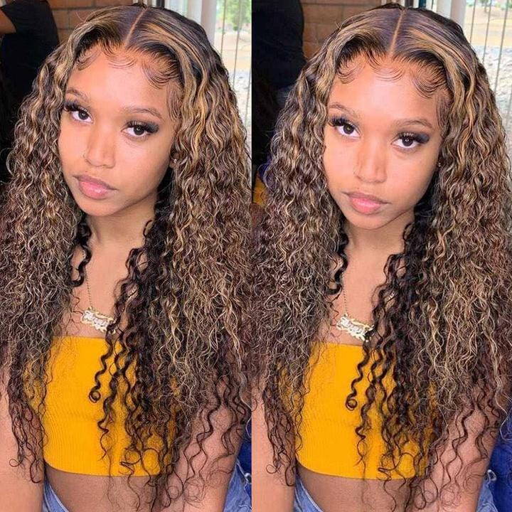 Highlight Curly Lace Front Wig 180% Density Wig Flash Sale