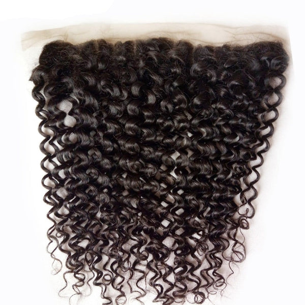 Klaiyi High Quality Malaysian Curly Hair 13X4 Lace Frontal Closure Human Virgin Hair