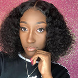 Klaiyi 3 Bundles Indian Jerry Curly Human Hair Bundles With 4*4 Lace Closure