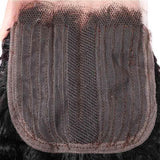 Klaiyi Natural Jerry Curly 4x4 Middle Part T Part Lace Closure High Quality 100% Human Hair