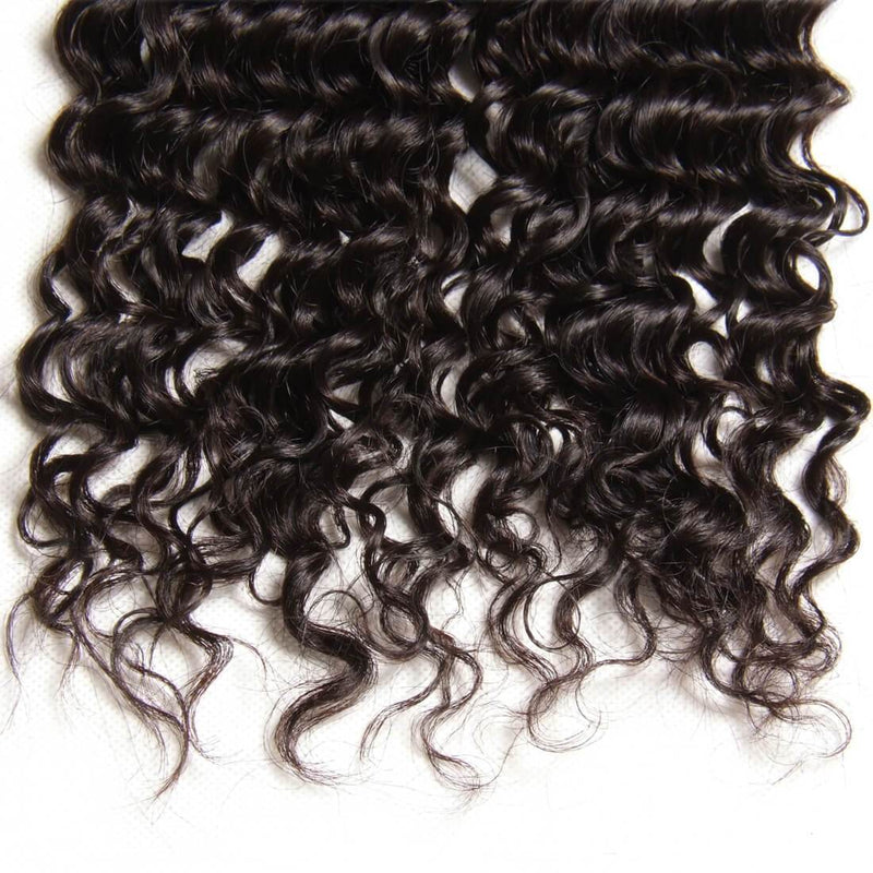 Klaiyi 4 Bundles Brazilian Deep Wave Hair with 4*4 Lace Closure