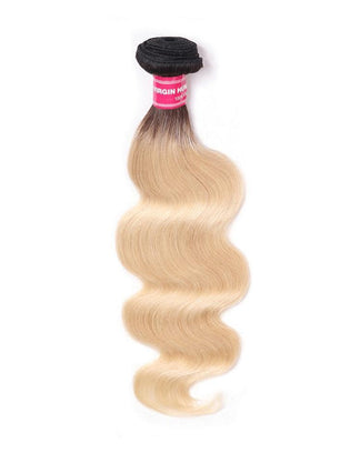 Klaiyi 1 Bundles T1B/613 Body Wave Ombre Hair, 2 Tone Color Human Hair Weave