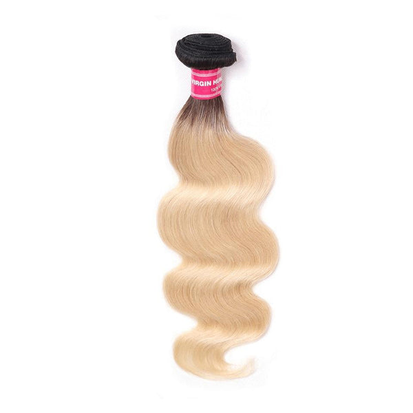 Klaiyi 1 Bundles T1B/613 Body Wave Ombre Hair, 2 Tone Color Human Hair Weave