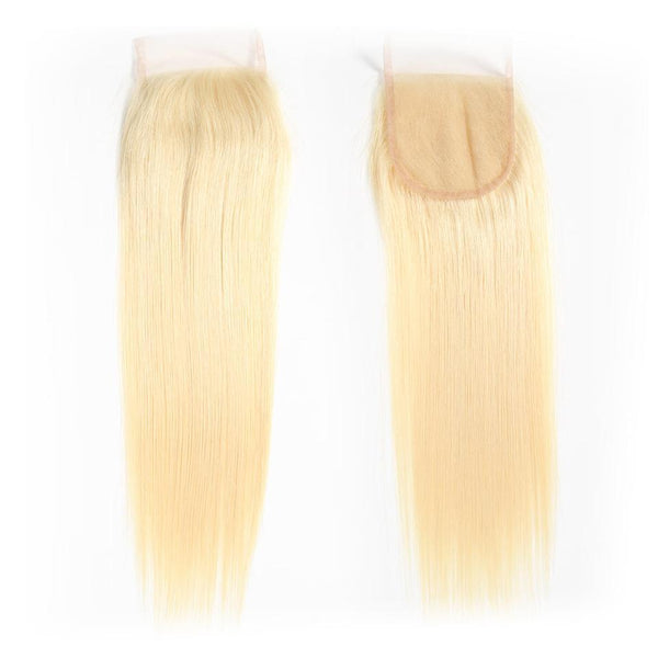 Klaiyi Hair 613 Blonde Straight Hair 4*4 Free Part Lace Closure, 100% Human Hair On Deals